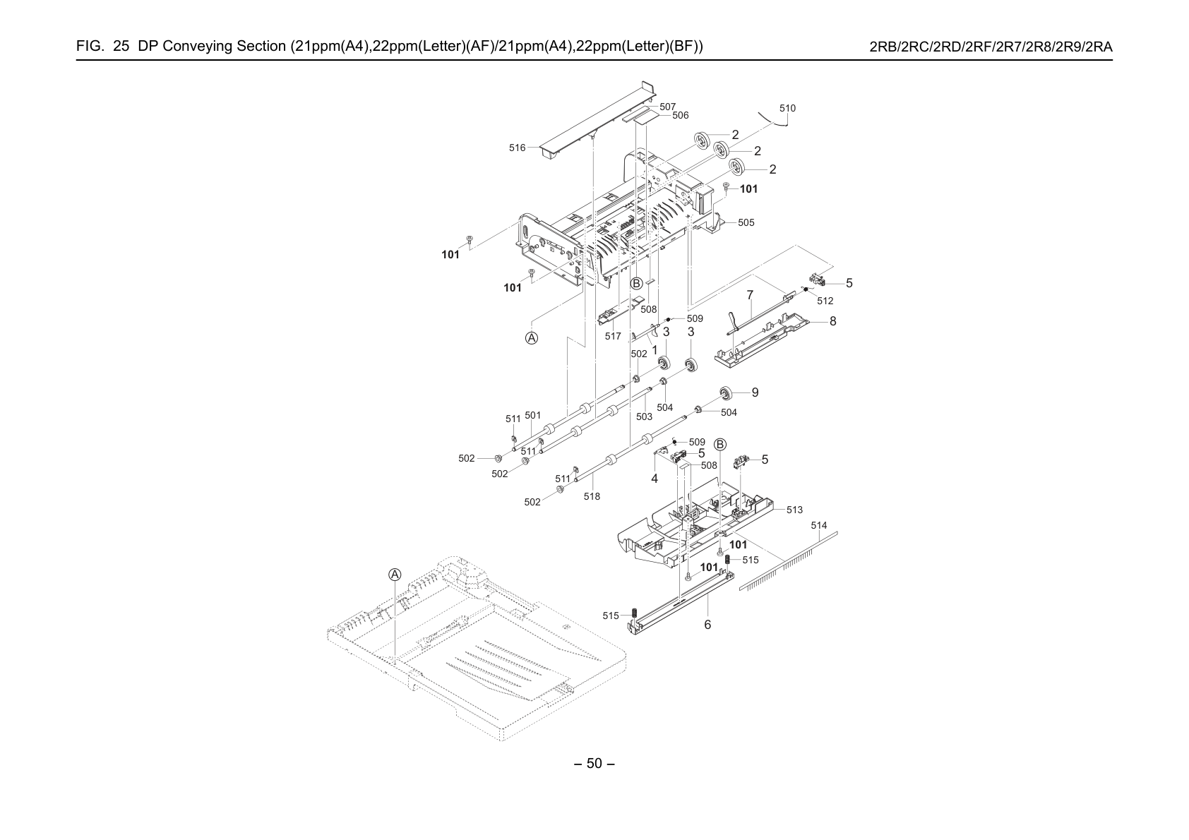 DP Conveying Section (21ppm(A4),22ppm(Letter)(AF)/ 21ppm(A4),22ppm(Letter)(BF))