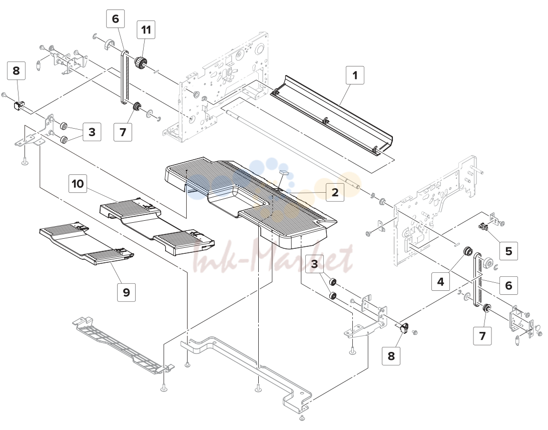Staple ﬁnisher—Bin section 1