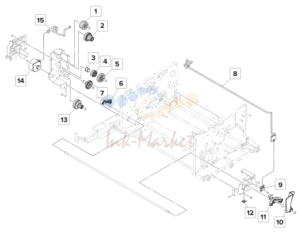 Staple ﬁnisher—Bin section 2
