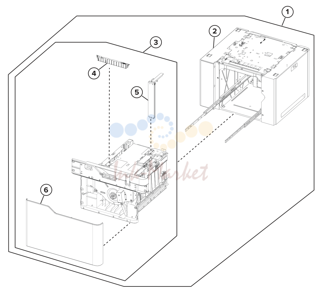 2100‑sheet tray option 1