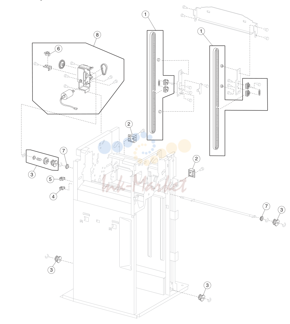 Printer left lower door and media feed unit