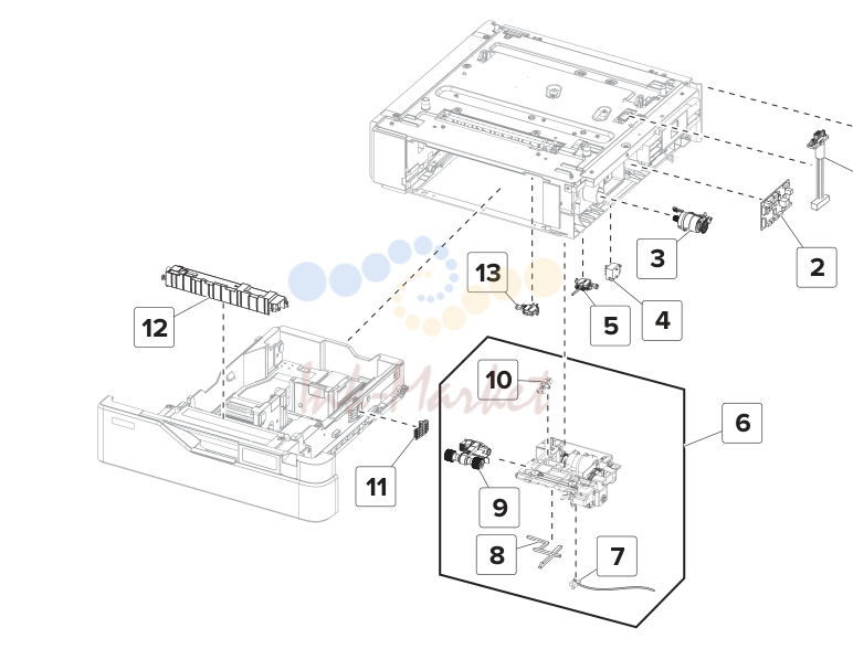 550‑sheet tray option 2