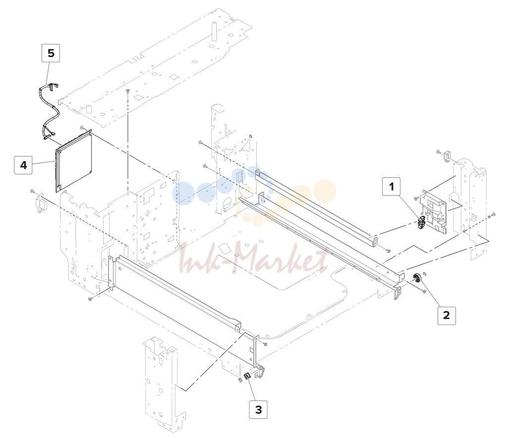2500‑sheet tray—рама