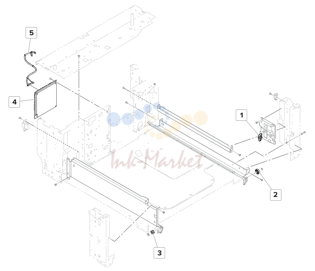 2500‑sheet tray—рама