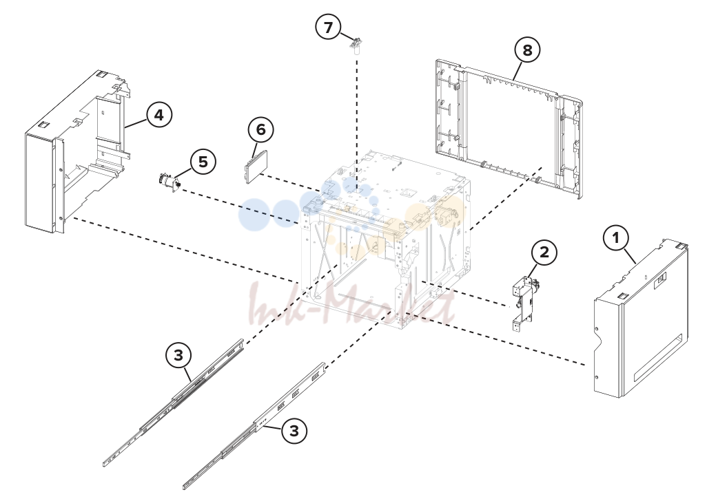 2100‑sheet tray option 2 (MX82x and