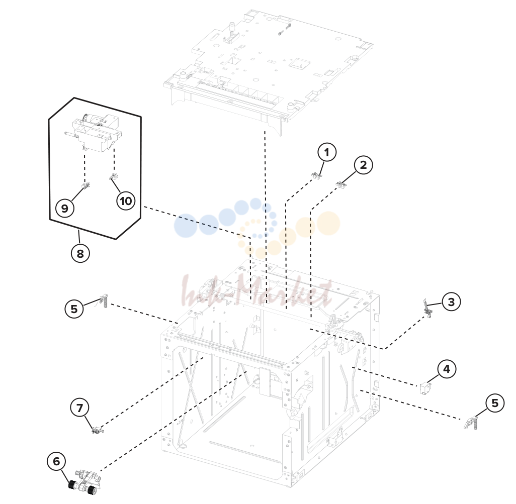 2100‑sheet tray option 3 (MX72x, MB27x,