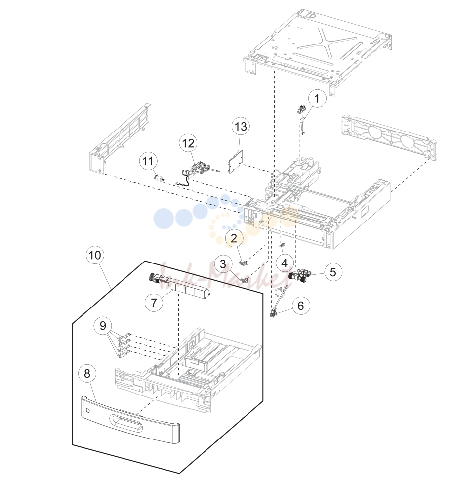 250-sheet tray option (MX710 and MX711)