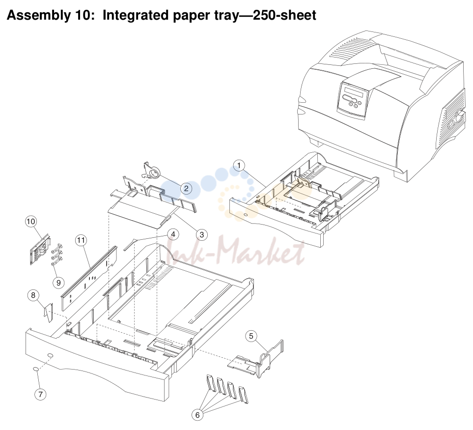Integrated paper tray—250-sheet