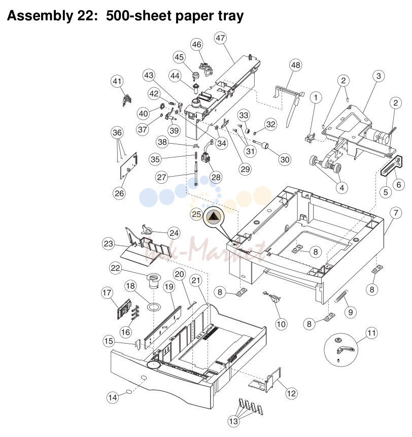 500-sheet paper tray