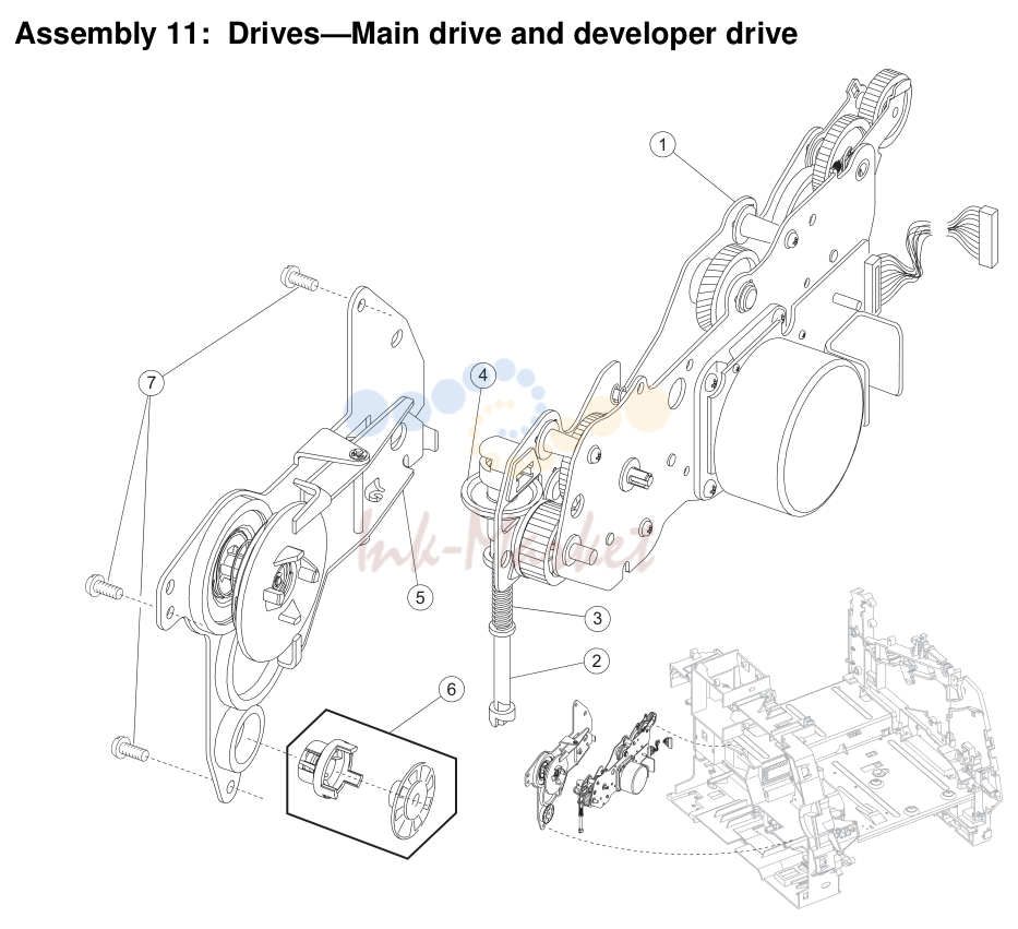 Drives—Main drive and developer drive