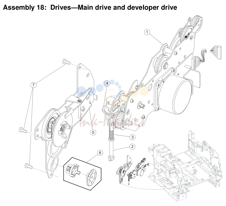 Drives—Main drive and developer drive