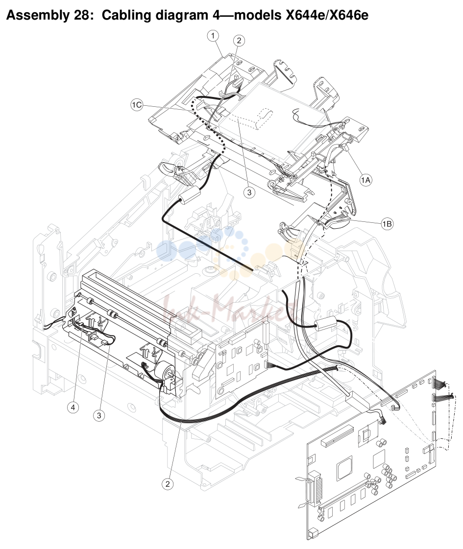 Cabling diagram 4—models X644e/X646e