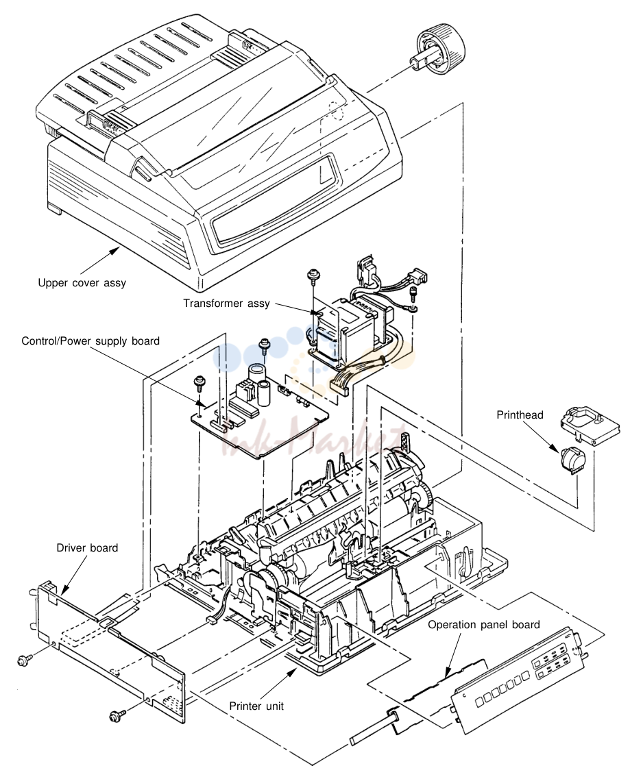 3. (2) Pull up and rotate the head clamp 1 to unclamp the printhead 2 as shown fig. 3.3.1.