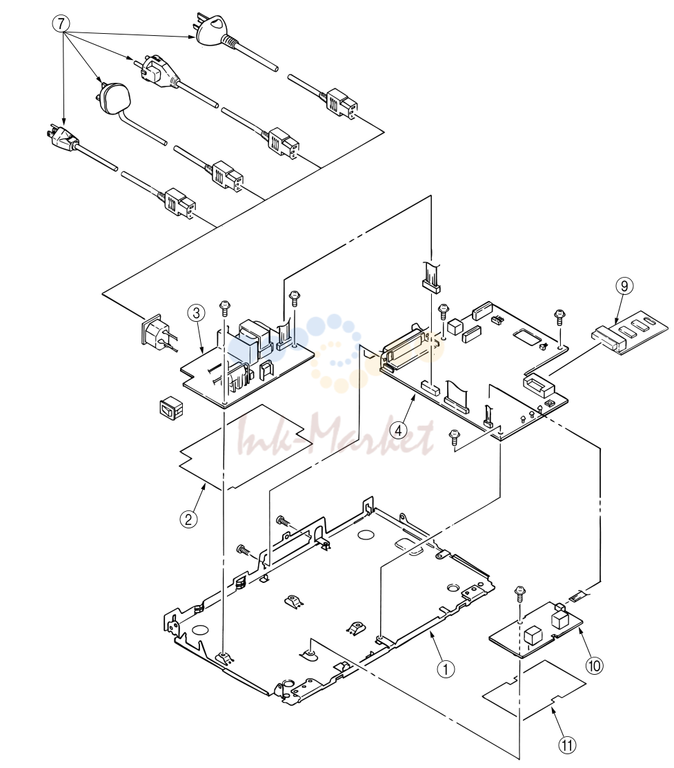 4. Figure 8-4-1 Base Plate Unit (OKIPAGE 8p)