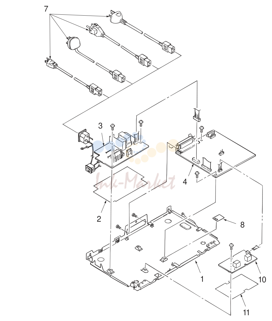 3. Figure 8-3-3 Base Plate Unit (OKIPAGE 6w Mask CPU type)