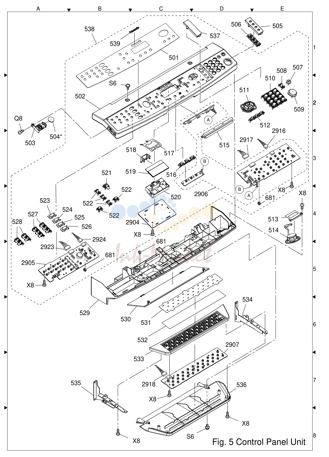 6. X8 Fig. 5 Control Panel Unit