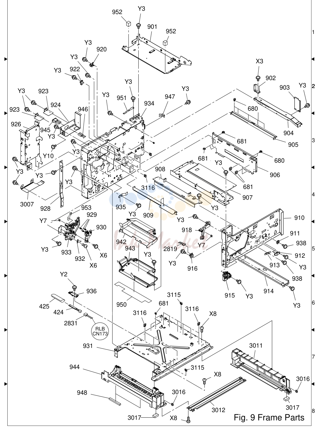12. 3017 X8 Fig. 9 Frame Parts