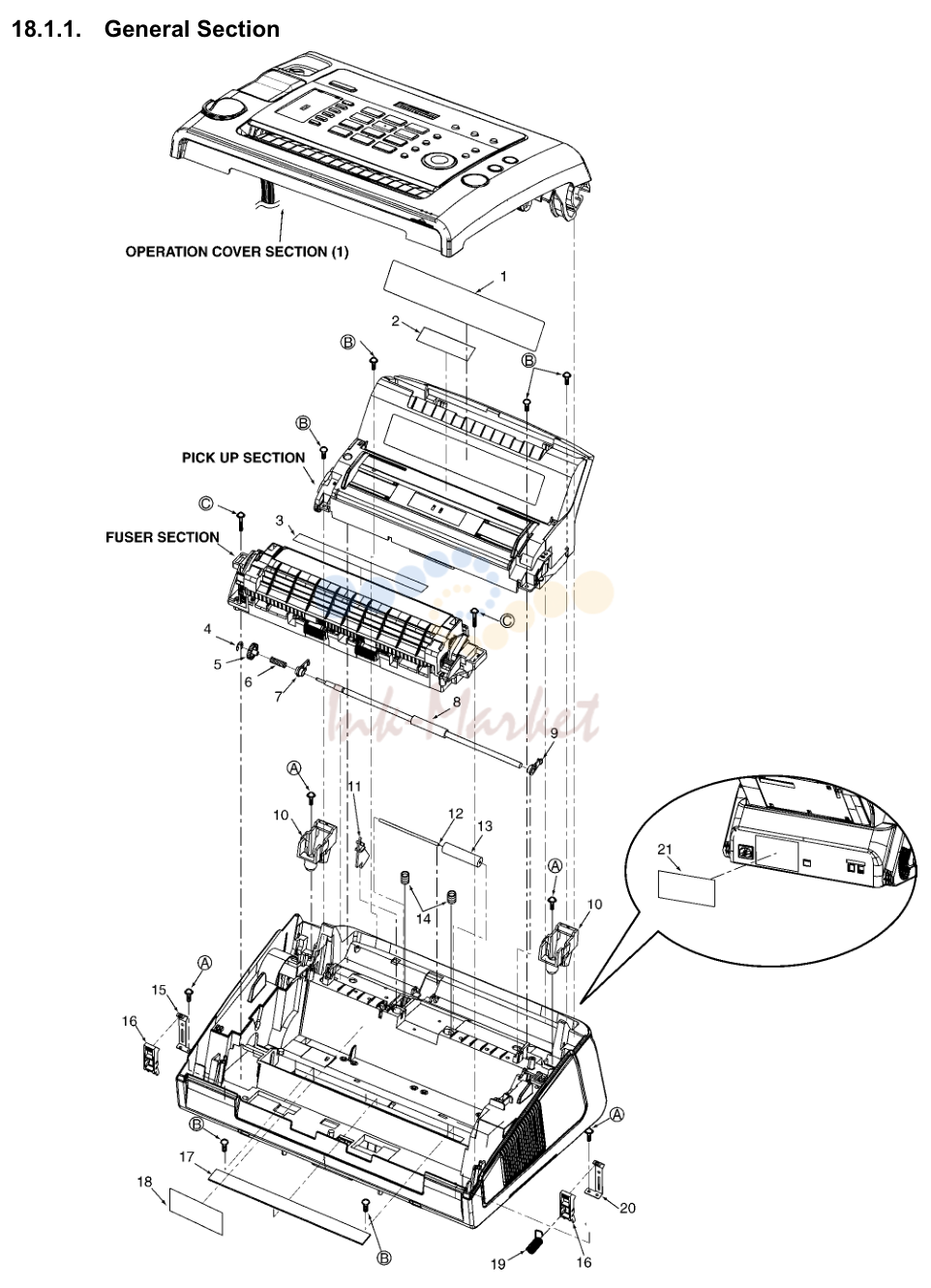 1. 18 Exploded View and Replacement Parts List