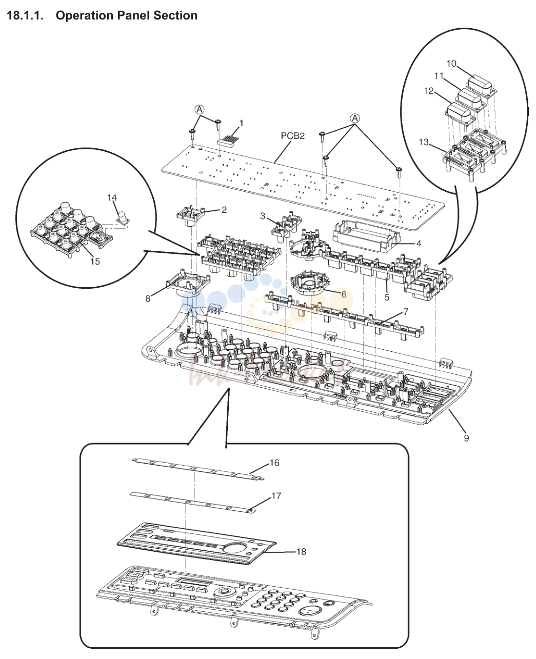 1. 18 Exploded View and Replacement Parts List