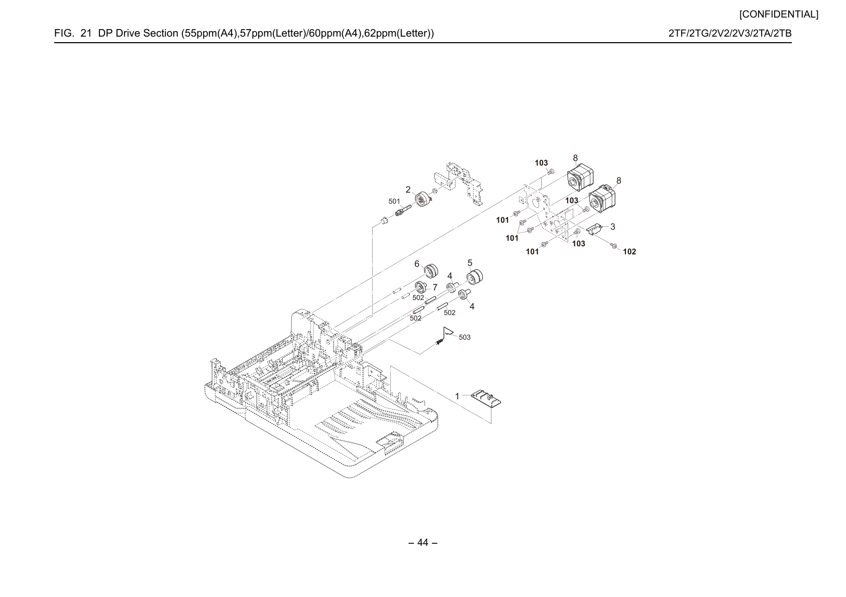DP Drive Secti on (55ppm(A4),57ppm(Letter) /60ppm(A4),62ppm(L etter))