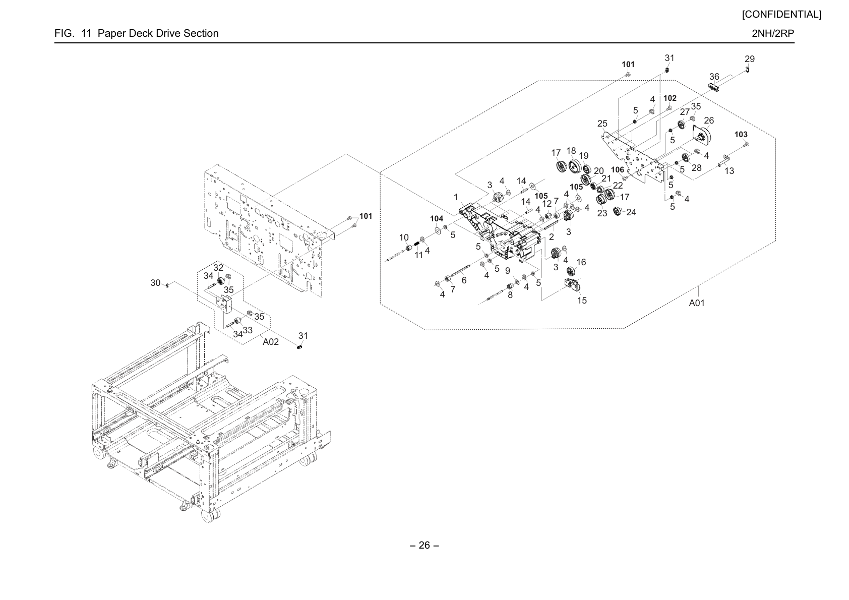 Paper Deck Drive Section