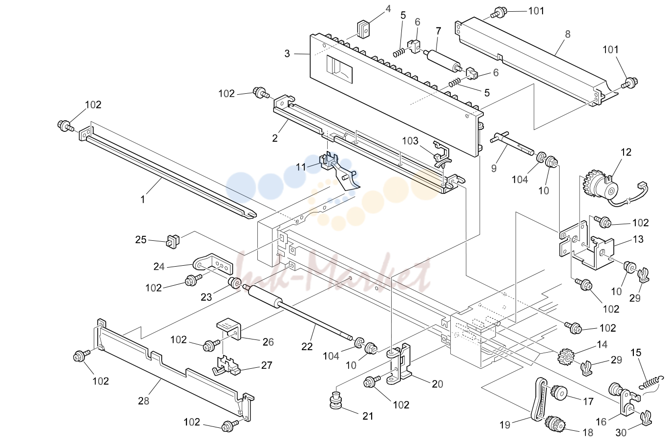 12. 2ND PAPER FEED SECTION (B040/B043)