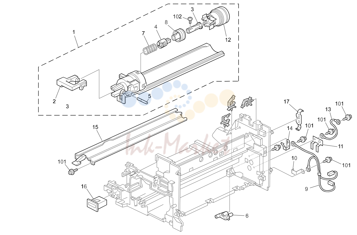 16. TONER SUPPLY UNIT (B039/B040/B043)