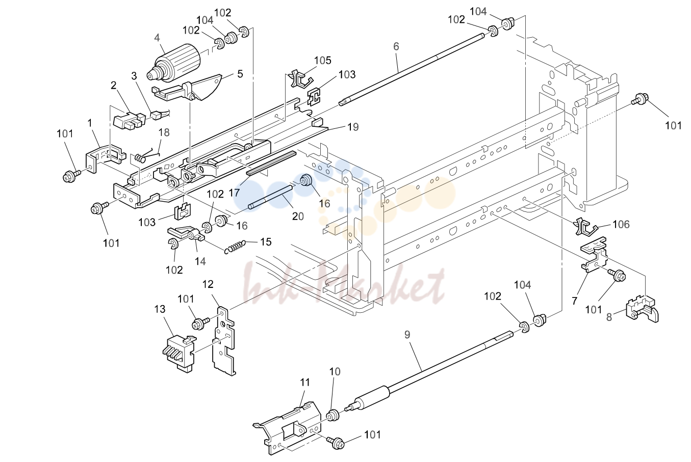 12. PAPER FEED SECTION 3 (B022/B027)