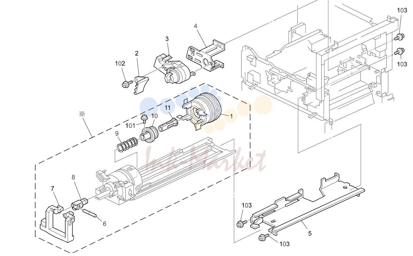 13. TONER HOPPER UNIT (B022/B027)