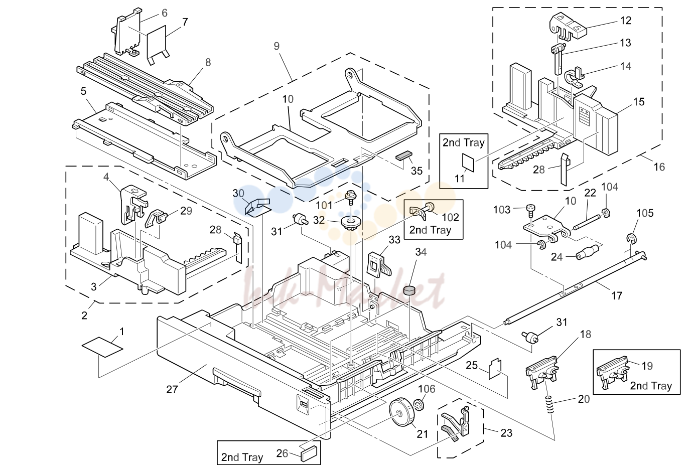 15. PAPER TRAY (B022/B027)