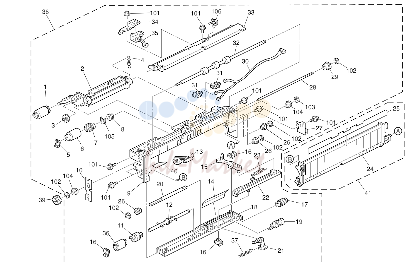 12. PAPER FEED SECTION (B003/B004/B006/B007)