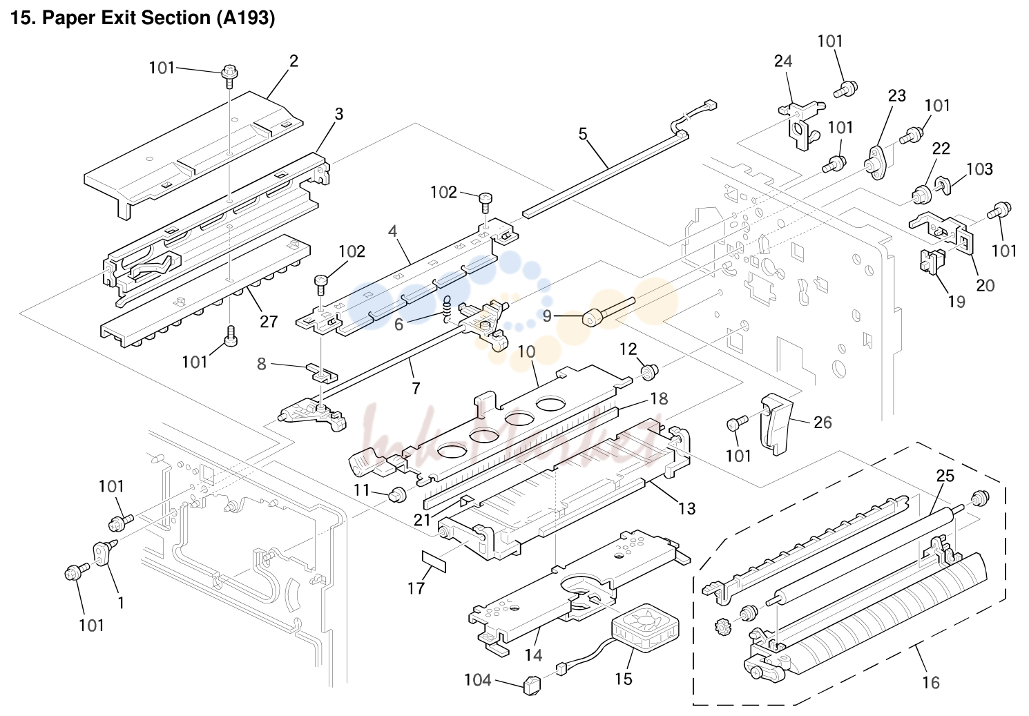 14. Paper Exit Section (A193)