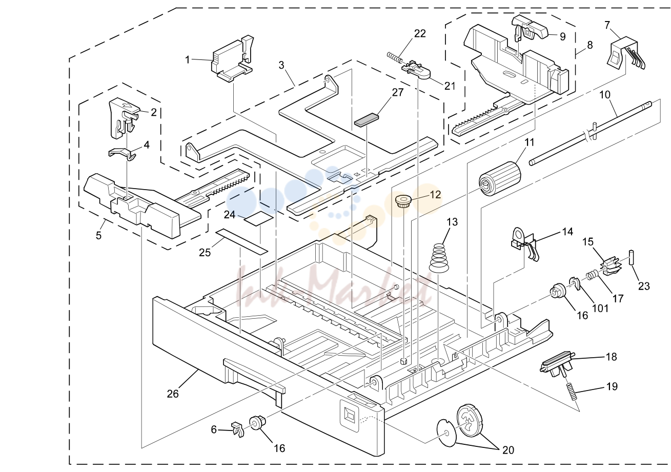 9. PAPER CASSETTE (B121/B122/B123)