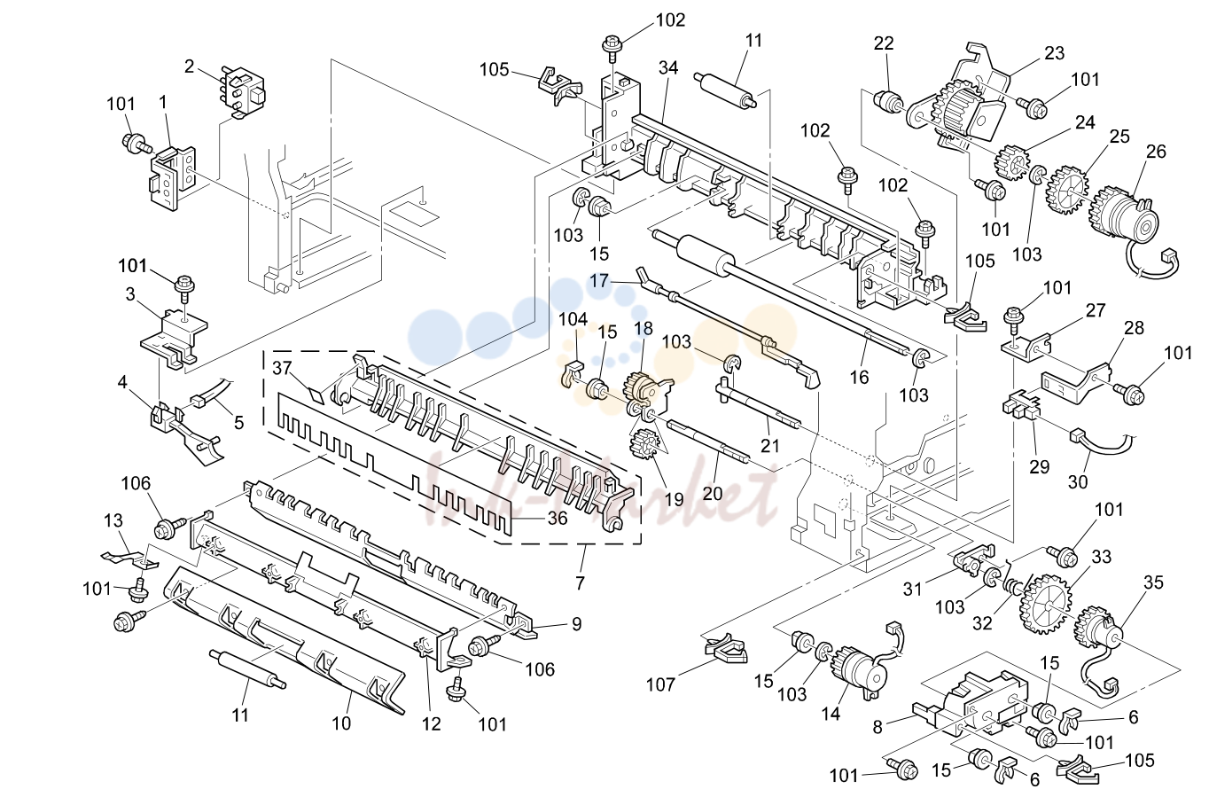 11. 1ST PAPER FEED SECTION (B121/B122/B123)