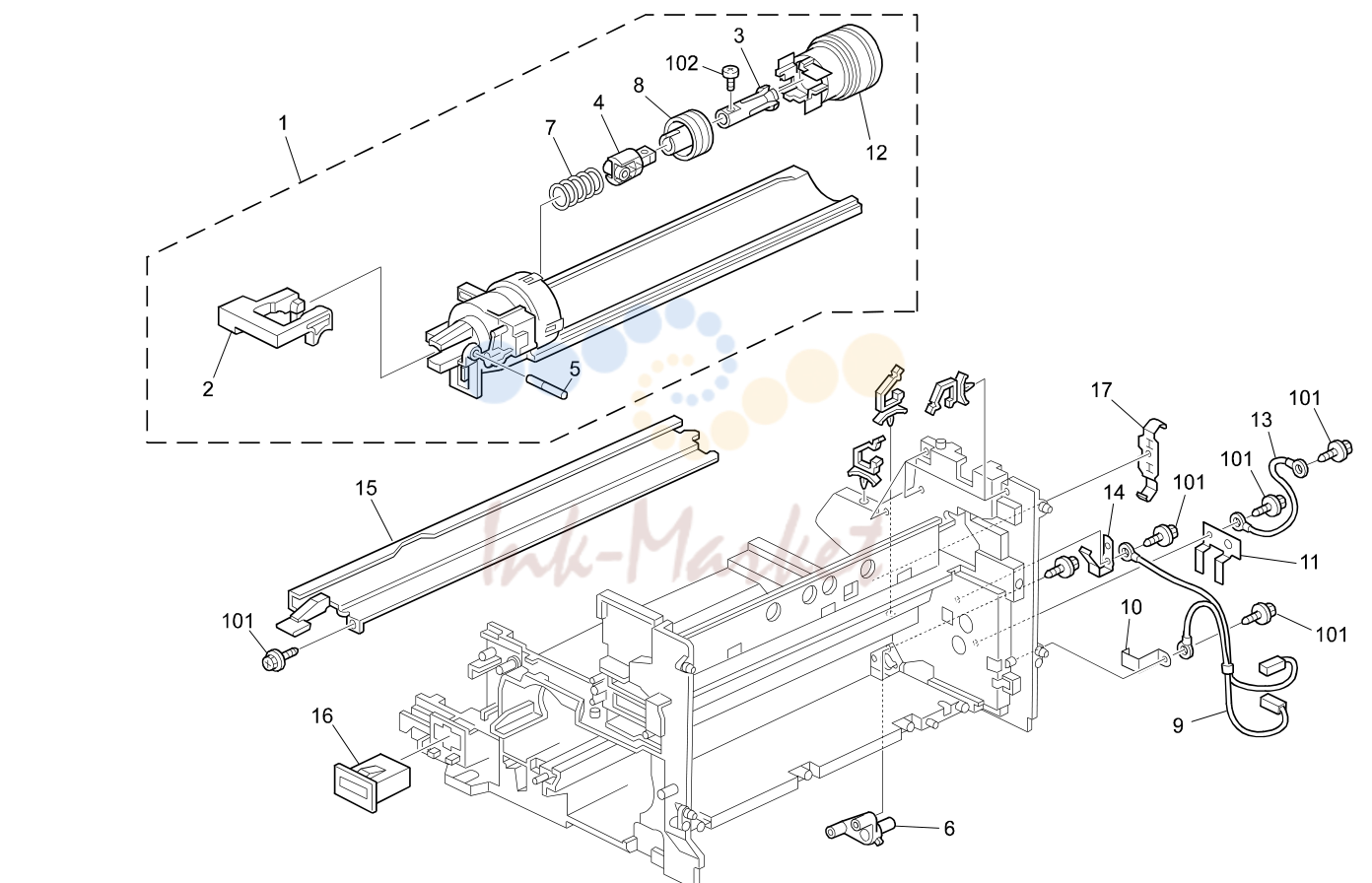 16. TONER SUPPLY UNIT (B121/B122/B123)