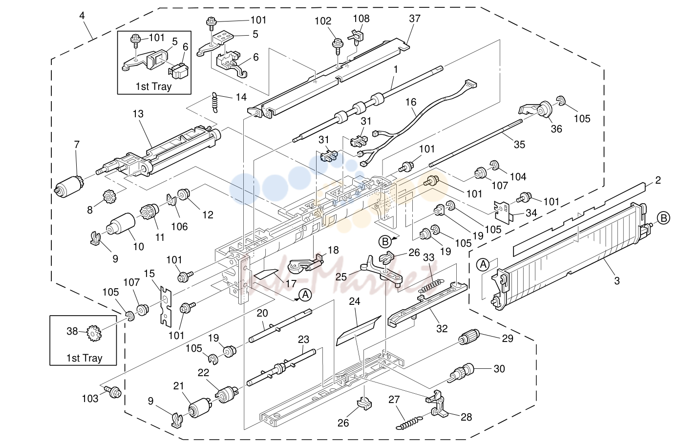 12. PAPER FEED SECTION (B195/B198/B264/B265)