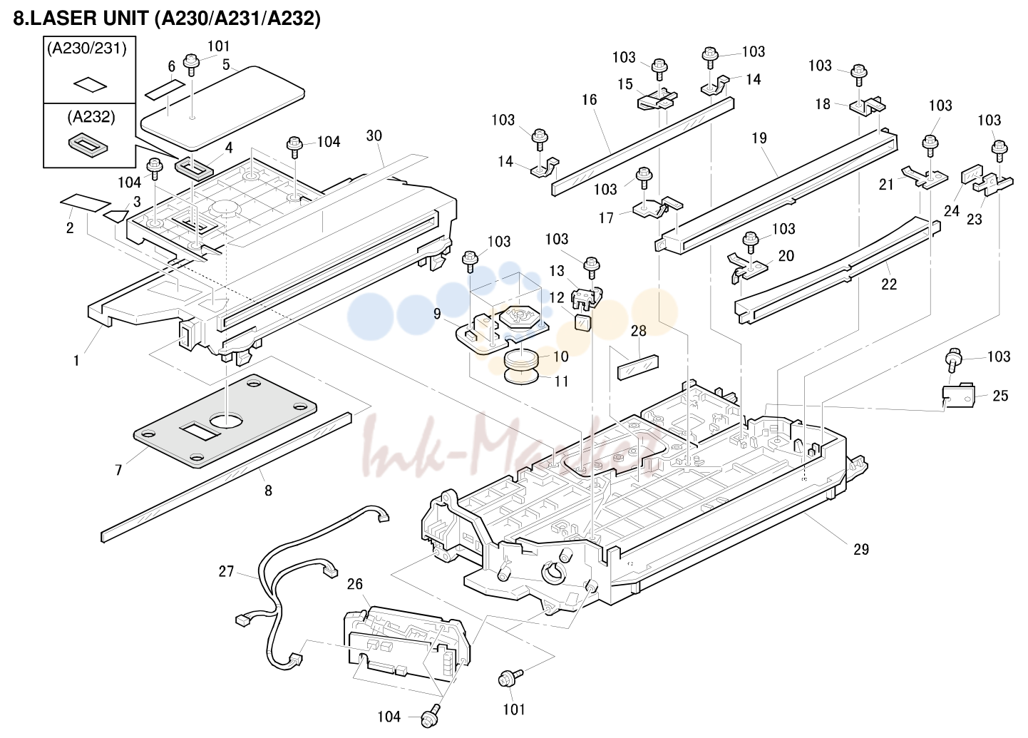 8. LASER UNIT (A230/A231/A232)