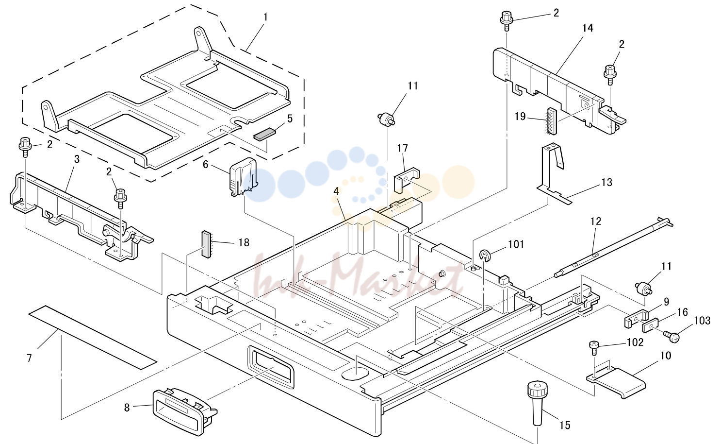 13. PAPER TRAY UNIT (A230/A231/A232)