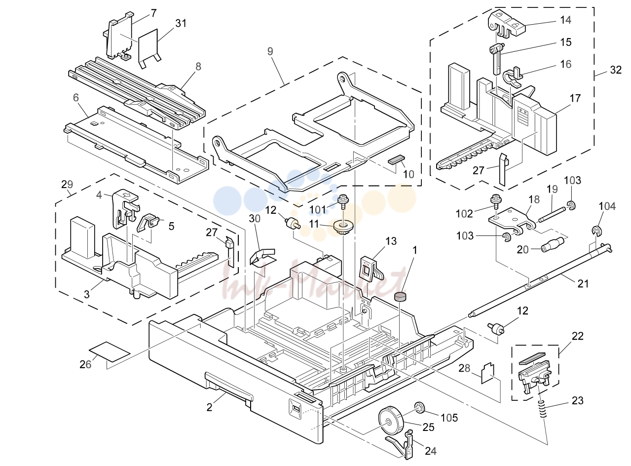 10. PAPER TRAY 1 (G062)