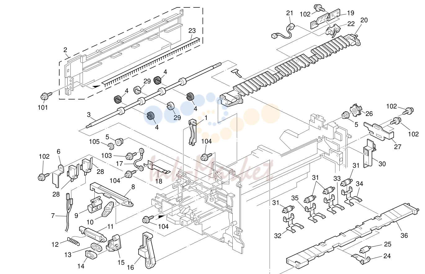 16. Paper Exit Section (D096)