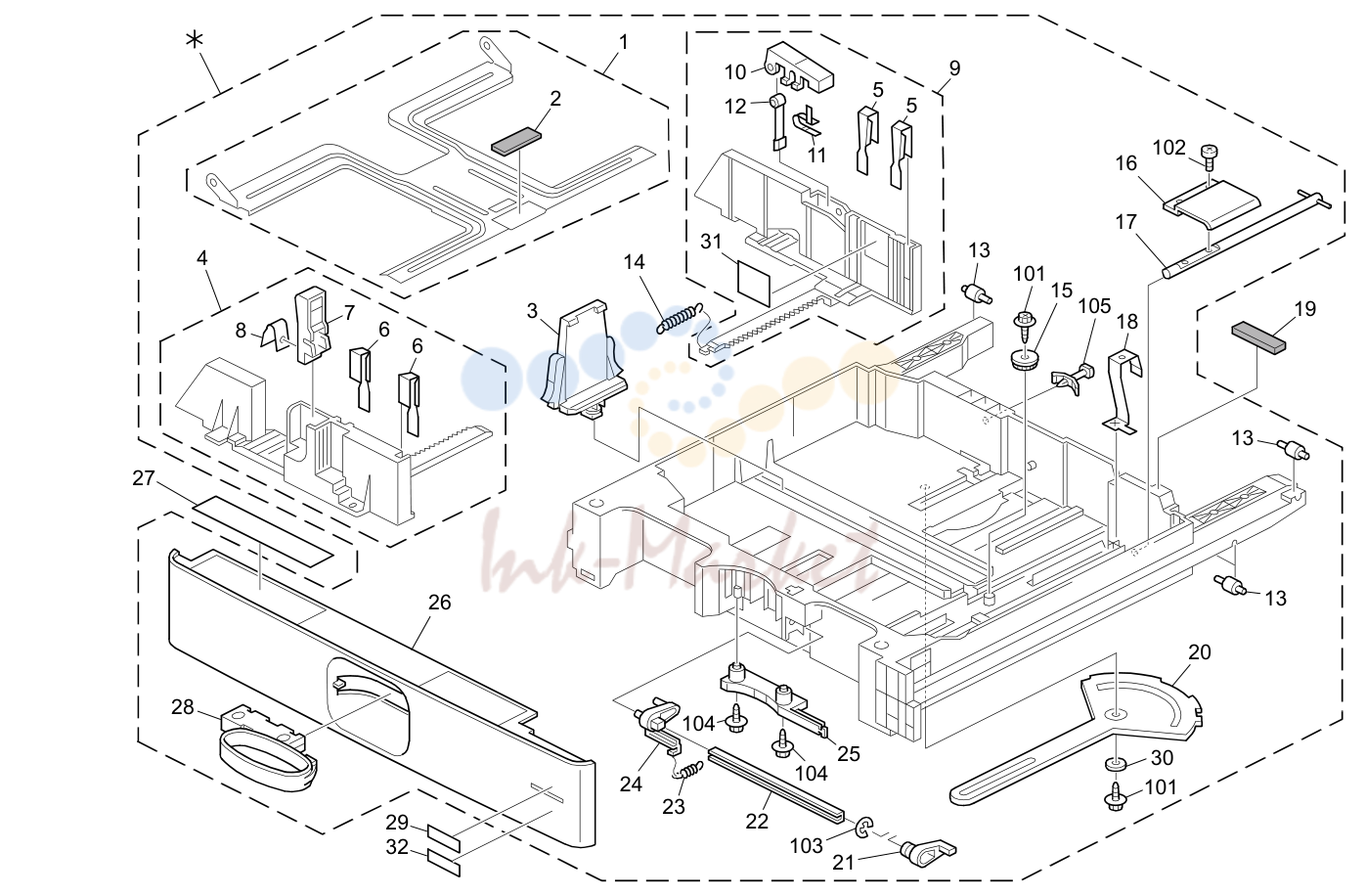 8. Paper Tray (D120/D121/D122/D139/D140/D141)