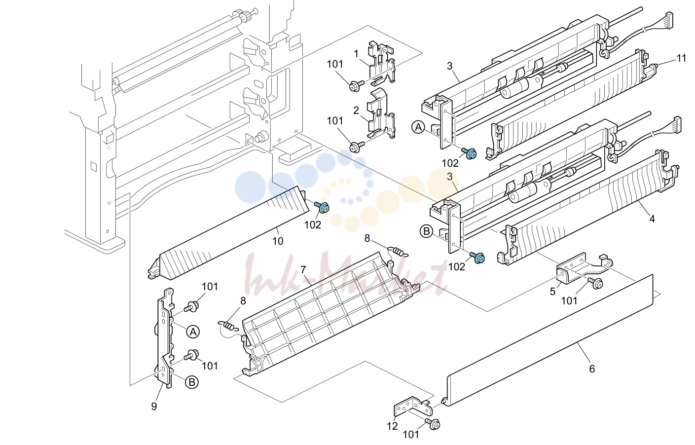 9. Paper Feed Section 1 (D120/D121/D122/D139/D140/D141)