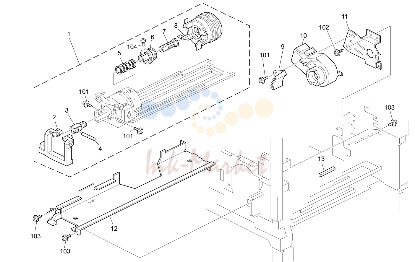 14. Toner Supply Unit (D120/D121/D122/D139/D140/D141)