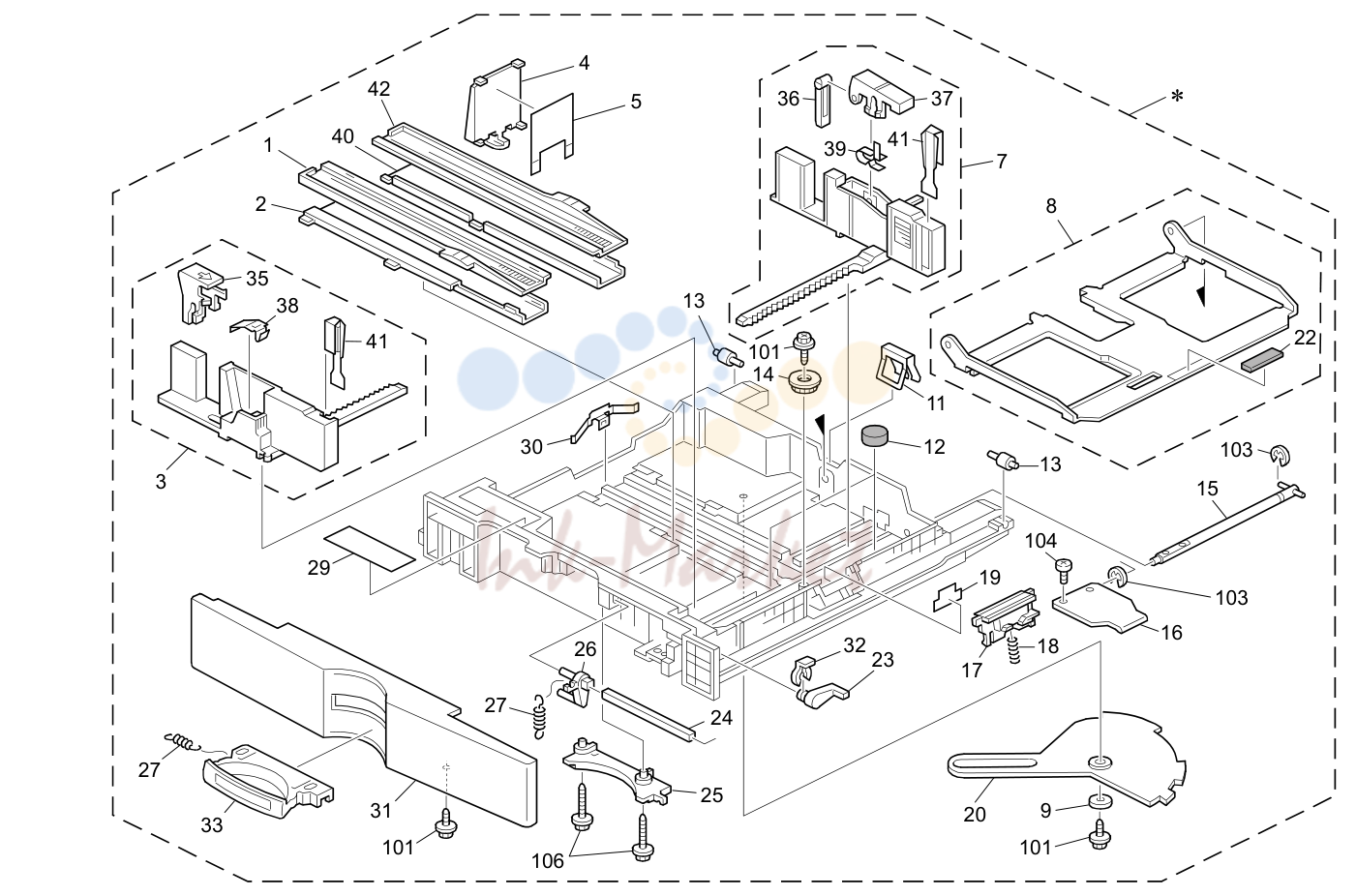 9. 1st PAPER TRAY (D010/D043)