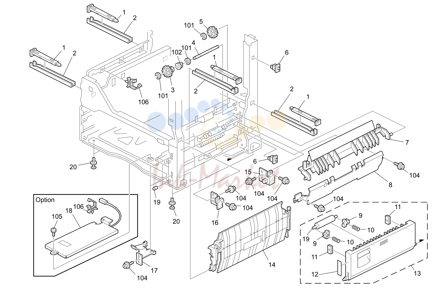 14. 2ND PAPER FEED SECTION 2 (D010/D043)