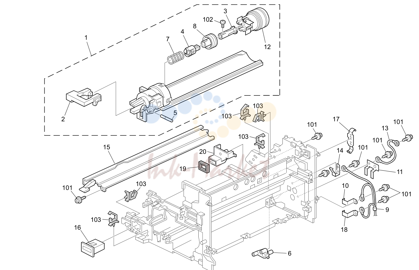 17. TONER SUPPLY UNIT (D010/D043)