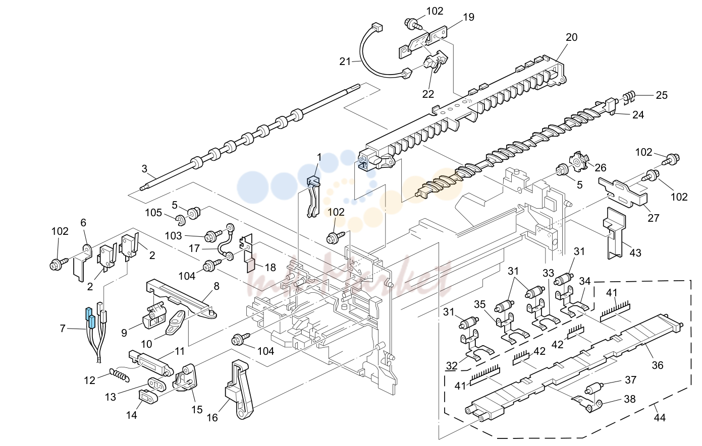 19. PAPER EXIT SECTION (D010/D043)