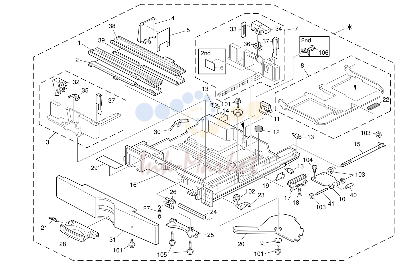 8. Paper Tray (D017/D018/D019/D020)
