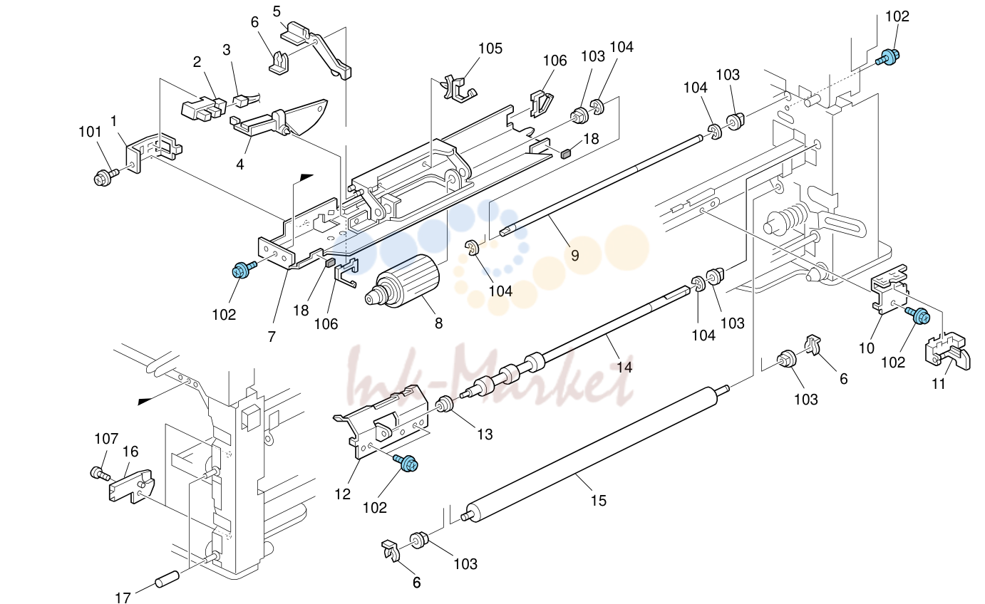 9. 1st Paper Feed Section (D017/D018/D019/D020)