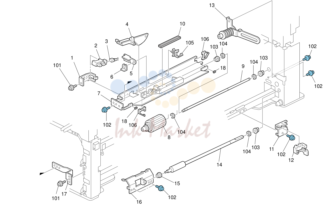 10. 2nd Paper Feed Section (D017/D018/D019/D020)